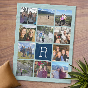 Manta Polar 11 que el collage de fotos con el monograma puede