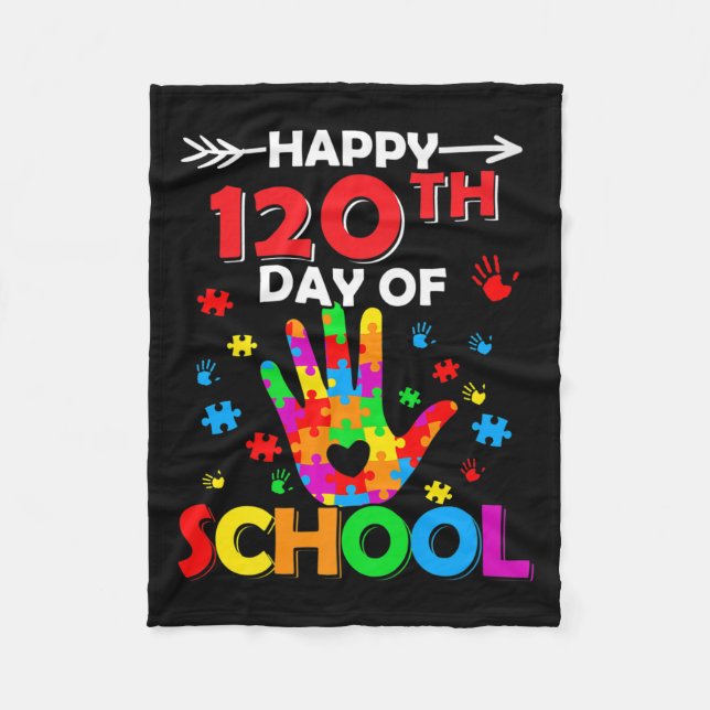 Manta Polar 120° Día del Autismo Escolar Concienciación sobre  (Anverso)