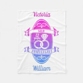 Manta Polar 12 años del 12º aniversario del boda de la seda tr