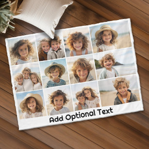 Manta Polar 12 Collage de cuadrícula fotográfica - blanco - ne