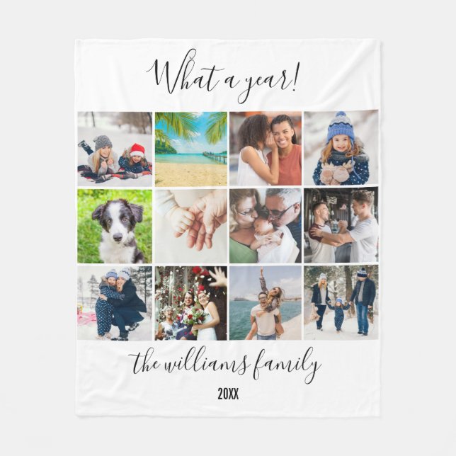 Manta Polar 12 Collage de fotos Qué Un Año (Anverso)