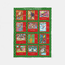 Manta Polar 12 días de animales lindos del navidad