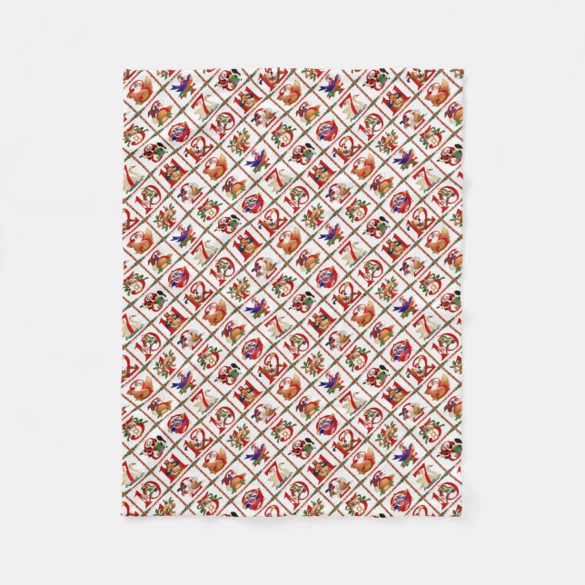 Manta Polar 12 días de Navidades de impresión rápida (Anverso)