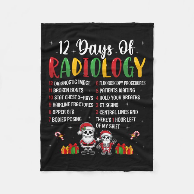 Manta Polar 12 Días De Radiología Navidades Rad Tech Radio (Anverso)