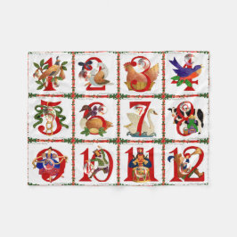 Manta Polar 12 Días De Regalos De Impresión De Los Navidades