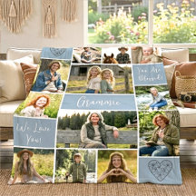 12 Foto Abuela Nombre Personalizado Regalo Azul Fa