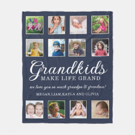 Manta Polar 12 nietos Collages de fotos hacen que la vida sea 