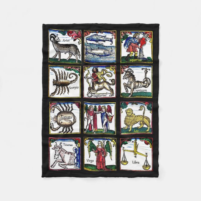 Manta Polar 12 Rótulos zodiacos Símbolo de astrología cumpleañ (Anverso)