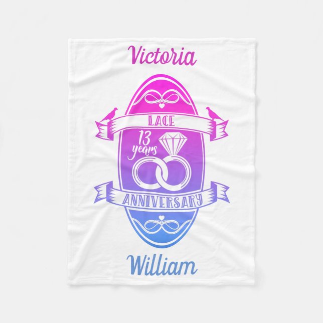 Manta Polar 13 años del 13º aniversario del boda tradicional d (Anverso)