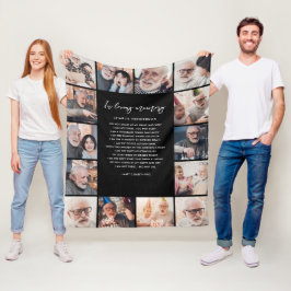 Manta Polar 14-Foto En Memoria Nombre y Cita Personalizada