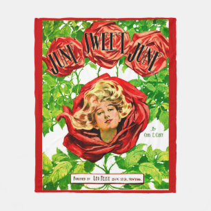 Manta Polar 1908 Junio Dulce Junio estampado de la cubierta de