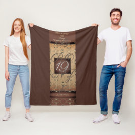Manta Polar 19° Aniversario Boda Oscuro Fleece Bronce Blanke