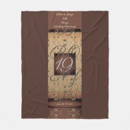 Manta Polar 19° Aniversario Boda Oscuro Fleece Bronce Blanke