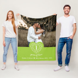 Manta Polar 1.ᵉʳ Boda Aniversario peridot green gem heart