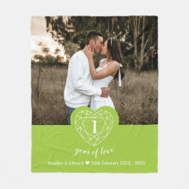 Manta Polar 1.ᵉʳ Boda Aniversario peridot green gem heart