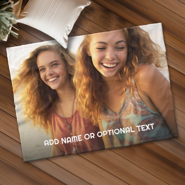 Manta Polar 1 Foto completa y texto - Paisaje horizontal (Custom Fleece Blanket - Add Photos and Text)