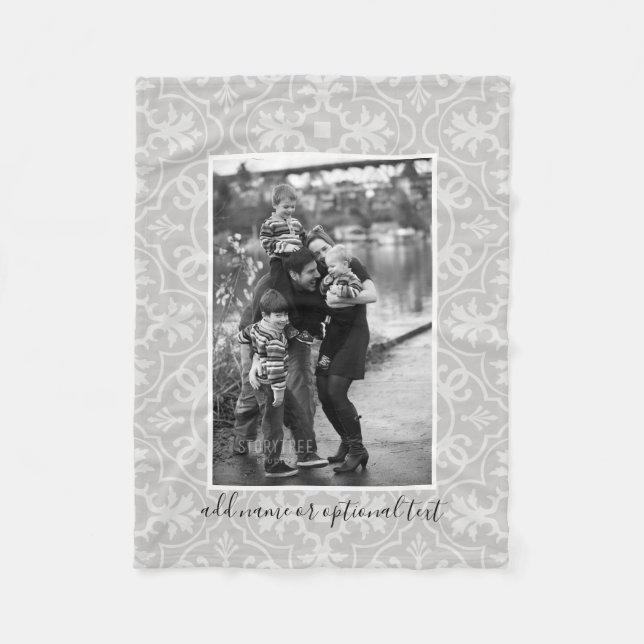 Manta Polar 1 Foto con patrón de mosaico y texto para granjas (Anverso)