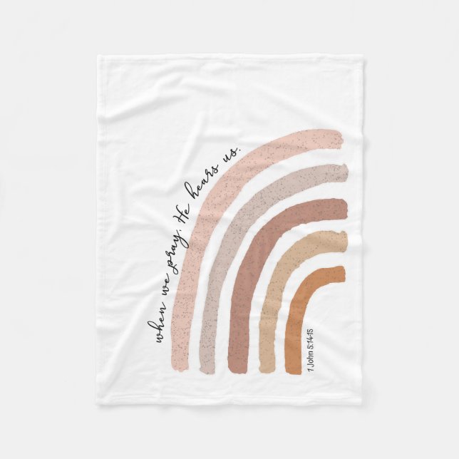 Manta Polar 1 Juan 5:15 - Arcoiris Boho (Anverso)