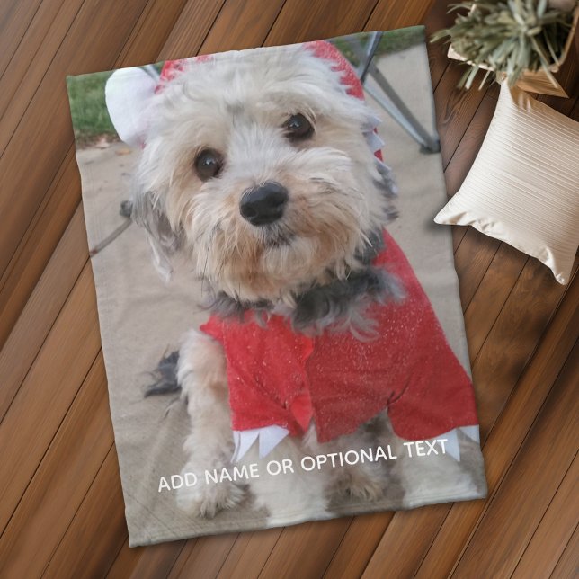 Manta Polar 1 Texto de Personalizado fotográfico completo - Re (Personalized fleece blanket with 1 photo and a monogram)