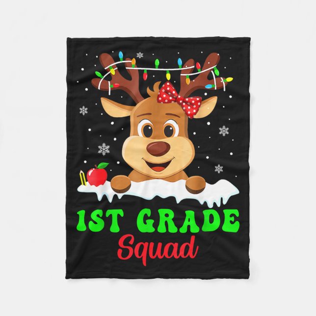 Manta Polar 1st Grade Squad Xmas Reindeer Teacher Student Chri (Anverso)