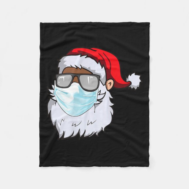 Manta Polar 2020 Santa With Face Mask Black African American C (Anverso)