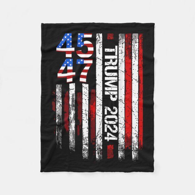 Manta Polar 2024 45 47 Retro de bandera estadounidense antigua (Anverso)