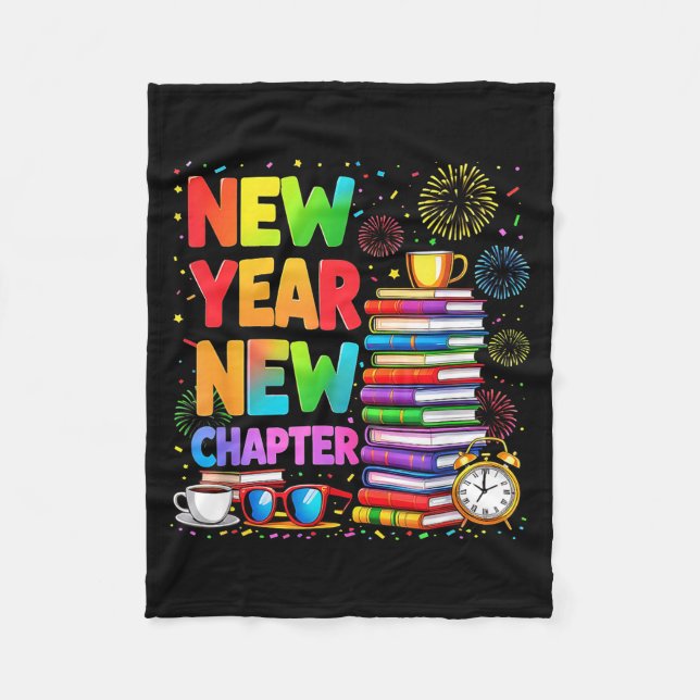 Manta Polar 2026 Bookworm Funny Happy New Year Chapter Book Lo (Anverso)