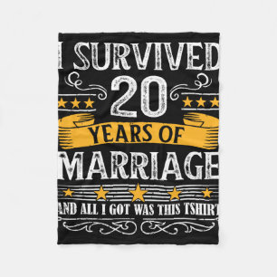 Manta Polar 20.º Aniversario Boda Parejas Camisas Esposo Wif