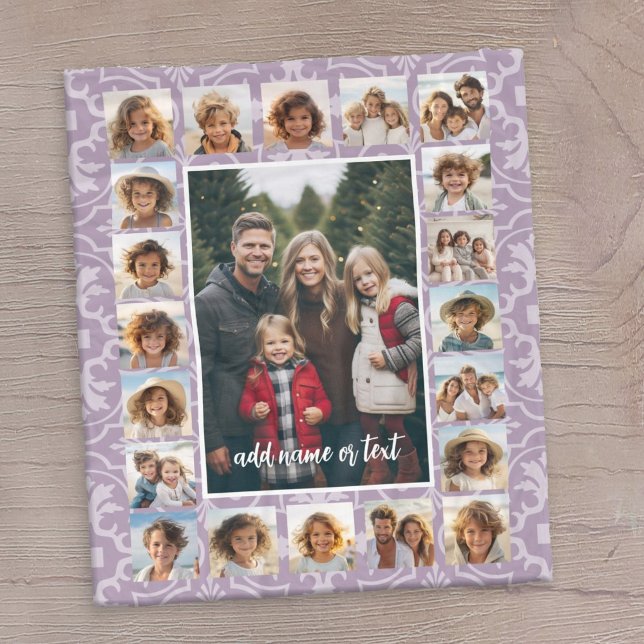 Manta Polar 21 Collage de fotos y Tile Pattern CAN Editar púrp (A lavender fleece blanket with your photos)