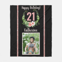 21° cumpleaños nombre floral negro