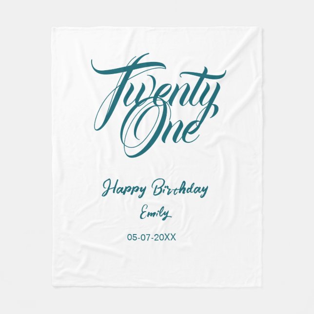 Manta Polar 21st birthday add name date year blue template thi (Anverso)
