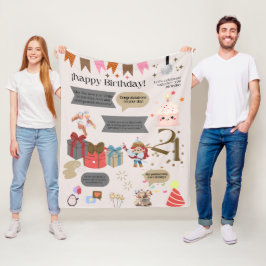 Manta Polar "21st birthday blanket. Woman"