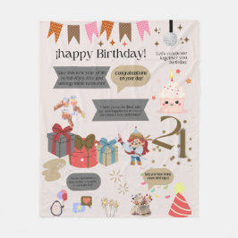 Manta Polar "21st birthday blanket. Woman"