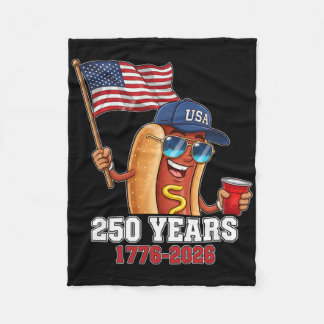 Manta Polar 250 años 1776-2026 Cumpleaños 250 Hotdog