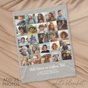 Manta Polar 25 Colaje de Fotos - Texto Personalizado - Neutro