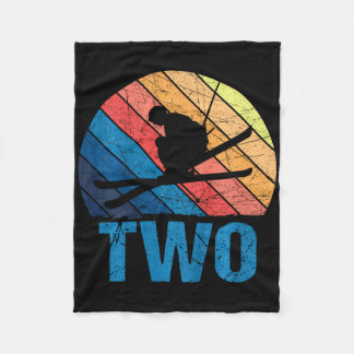 Manta Polar 2.º Chica de Esquí Retro de Cumpleaños