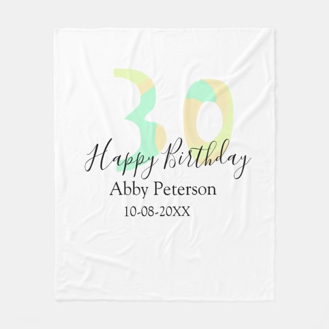 Manta Polar 30th birthday bold letter pastel yellow black retr (Anverso)