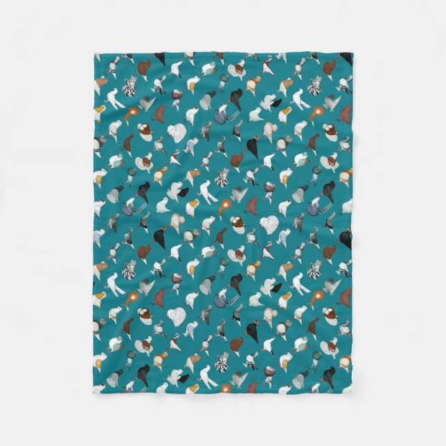 Manta Polar 36 razas de la paloma (Anverso)