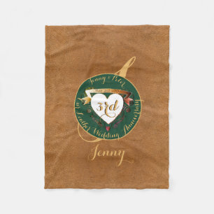 Manta Polar 3.ª imagen de cuero de aniversario Boda