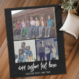 Manta Polar 3 Collage de fotos con texto manuscrito - blanco n