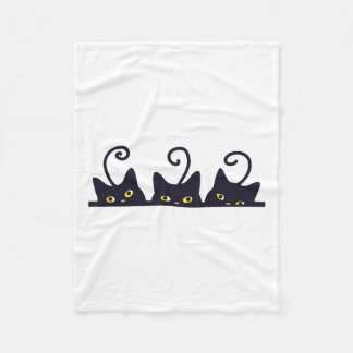 Manta Polar 3 gatos negros Divertidos amantes del gato diseñan
