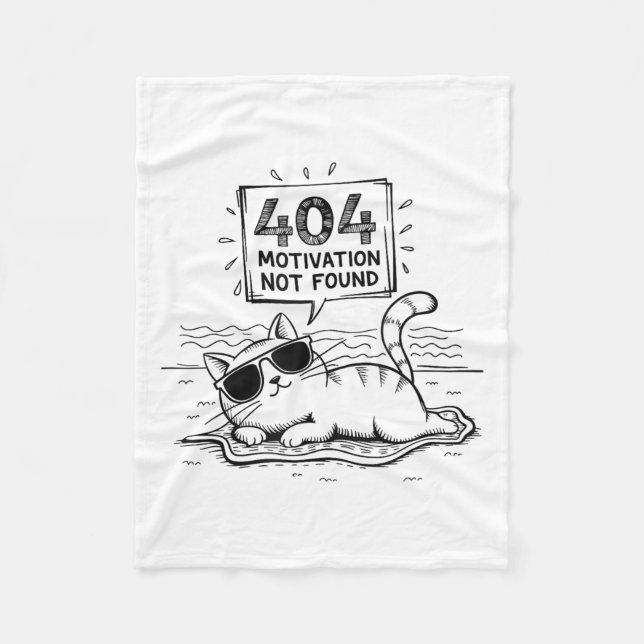 Manta Polar 404 Motivation Not Found Funny Lazy Cat Humor Cat  (Anverso)