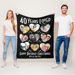 Manta Polar 40.ª foto del corazón del Personalizado de cumplea
