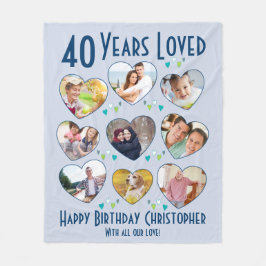Manta Polar 40.º cumpleaños 40 años de amor Personalizado foto