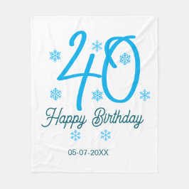 Manta Polar 40th birthday add name date year blue template