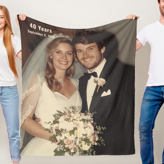 Manta Polar 40th Wedding Anniversary Fleece Blanket Photo (Subido por el creador)
