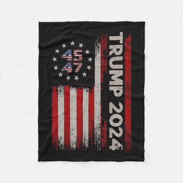 Manta Polar 45 47 Donald Trump 2024 Bandera estadounidense 202 (Anverso)