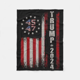 Manta Polar 45 47 Trump 2024 Bandera Americana