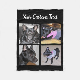 Manta Polar 4 Collage de fotos| Matrícula de perro negro