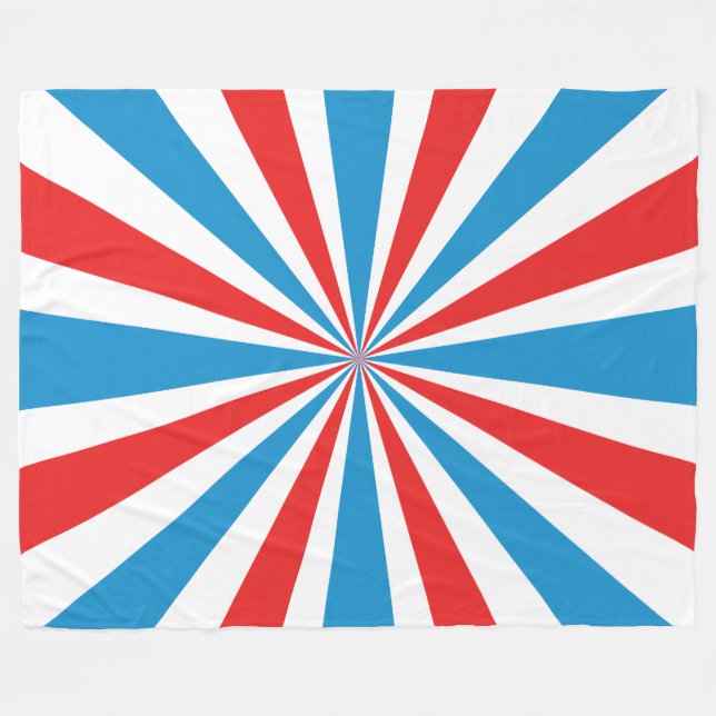 Manta Polar 4 de julio, arrebato de sol rojo, blanco y azul (Frente (Horizontal))